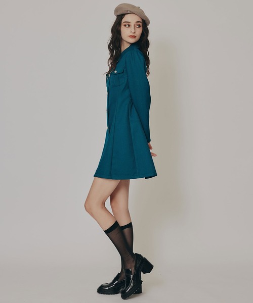 REDYAZEL（レディアゼル）の「エンブレムボタンマイクロワッフルシャツワンピース（ワンピース・レディース・オフホワイト/レッド/グリーン/ネイビー・SMALL/MEDIUM）」の10枚目の写真