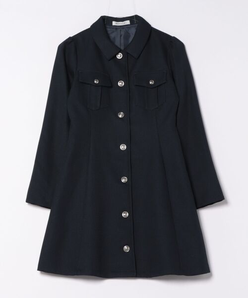 エンブレムボタンマイクロワッフルシャツワンピース（ワンピース