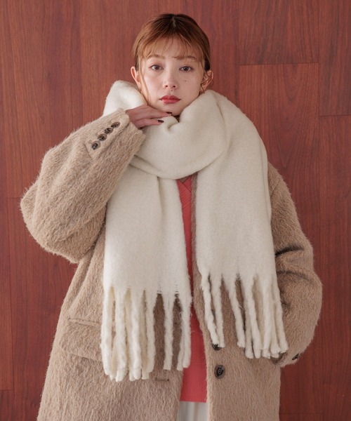 BAYFLOW(ベイフロー)の「静電気軽減マフラー(マフラー・レディース・オレンジ/ベージュ/ブルー/オフホワイト・FREE)」の1枚目の写真