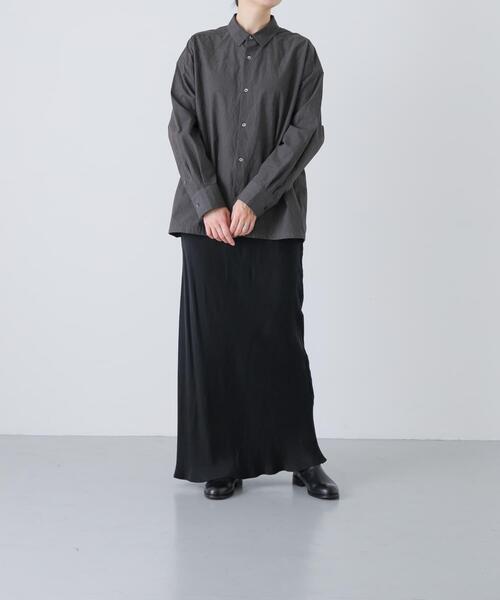 かぐれ(カグレ)の「『ユニセックス』コットンレギュラーカラーボックスシャツ(シャツ/ブラウス・レディース・ブラック/ライトグレー/チャコールグレー・1/2)」の14枚目の写真