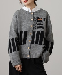 kilki シマウマ クルーネック カーディガン