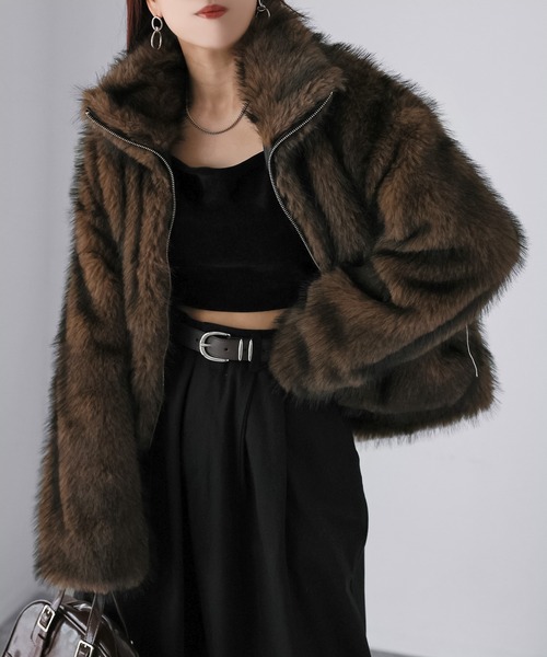 セール】ダブルジップミックスファーコート（その他アウター