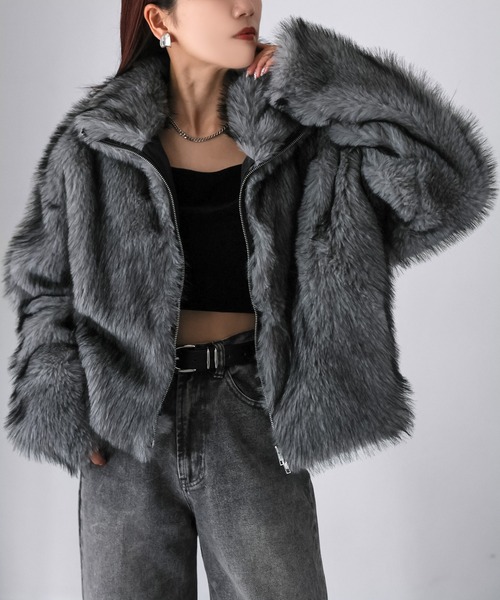 新品同様✩リバーシブル✩ロシアンリス✩グレー系✩ファーコート✩柔らか✩艷やか 新品同様✩62万✩ロシアンリス✩リバーシブル✩ファーコート✩柔らか