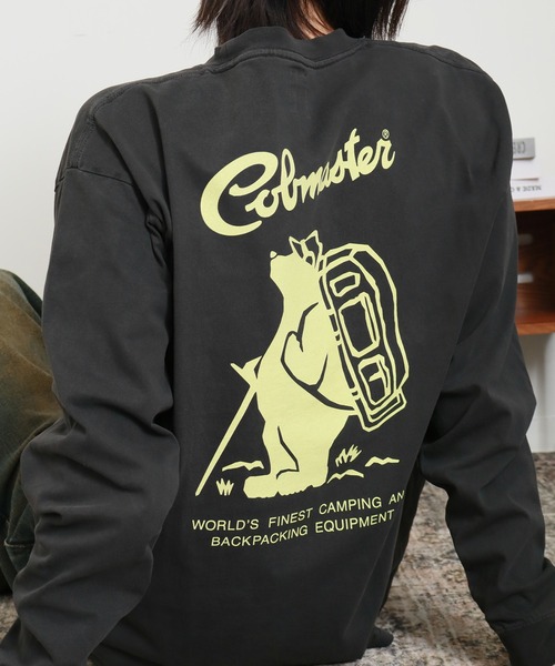 COBMASTER（コブマスター）の「【COBMASTER/コブマスター】 ピグメント加工 ロゴプリント クルーネック ロンT（Tシャツ/カットソー・メンズ・ナチュラル/ホワイト/ブラック/ブラウン・M(38)/L(40)/XL(42)）」の2枚目の写真