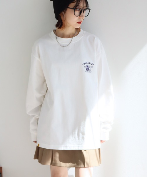 COBMASTER（コブマスター）の「【COBMASTER/コブマスター】 ピグメント加工 ロゴプリント クルーネック ロンT（Tシャツ/カットソー・メンズ・ナチュラル/ホワイト/ブラック/ブラウン・M(38)/L(40)/XL(42)）」の15枚目の写真