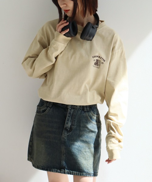 COBMASTER（コブマスター）の「【COBMASTER/コブマスター】 ピグメント加工 ロゴプリント クルーネック ロンT（Tシャツ/カットソー・メンズ・ナチュラル/ホワイト/ブラック/ブラウン・M(38)/L(40)/XL(42)）」の7枚目の写真