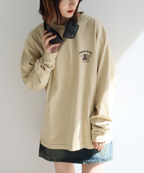 COBMASTER（コブマスター）の「【COBMASTER/コブマスター】 ピグメント加工 ロゴプリント クルーネック ロンT（Tシャツ/カットソー・メンズ・ナチュラル/ホワイト/ブラック/ブラウン・M(38)/L(40)/XL(42)）」の5枚目の写真