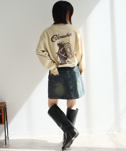 COBMASTER（コブマスター）の「【COBMASTER/コブマスター】 ピグメント加工 ロゴプリント クルーネック ロンT（Tシャツ/カットソー・メンズ・ナチュラル/ホワイト/ブラック/ブラウン・M(38)/L(40)/XL(42)）」の20枚目の写真