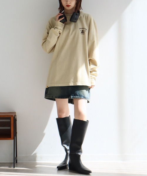 COBMASTER（コブマスター）の「【COBMASTER/コブマスター】 ピグメント加工 ロゴプリント クルーネック ロンT（Tシャツ/カットソー・メンズ・ナチュラル/ホワイト/ブラック/ブラウン・M(38)/L(40)/XL(42)）」の18枚目の写真