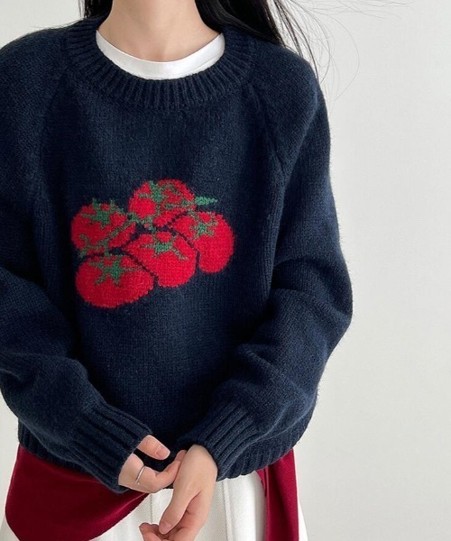 blue berry farm ブルーベリーファーム　お花刺繍　ニット　赤 2026年最新】blueberry farmの人気アイテム - メルカリ