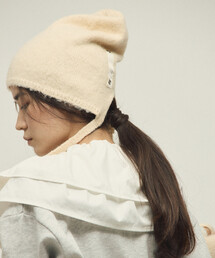 GANNI/ガニー Structured Rib Beanie / A4429 / ロゴニットビーニー