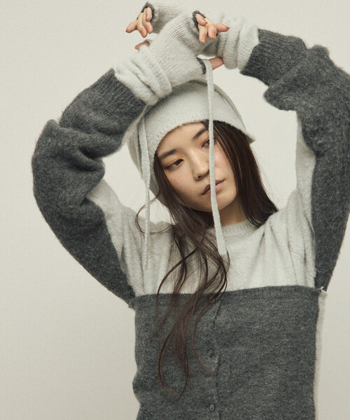 Firsthand（ファーストハンド）の「Firsthand/ファーストハンド アルパカ混 マルチウェイ ニットビーニー（ニットキャップ/ビーニー・レディース・グレー/オフホワイト/ピンク・FREE）」の11枚目の写真