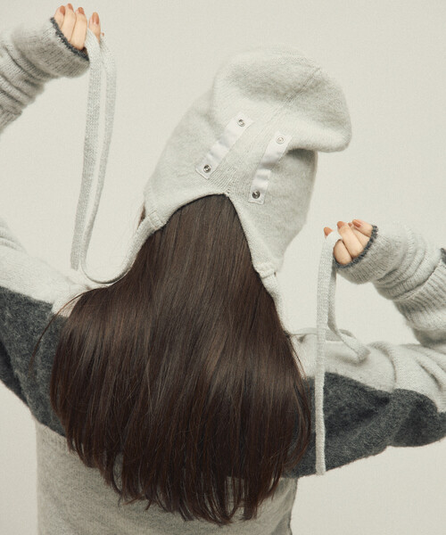 Firsthand（ファーストハンド）の「Firsthand/ファーストハンド アルパカ混 マルチウェイ ニットビーニー（ニットキャップ/ビーニー・レディース・グレー/オフホワイト/ピンク・FREE）」の14枚目の写真