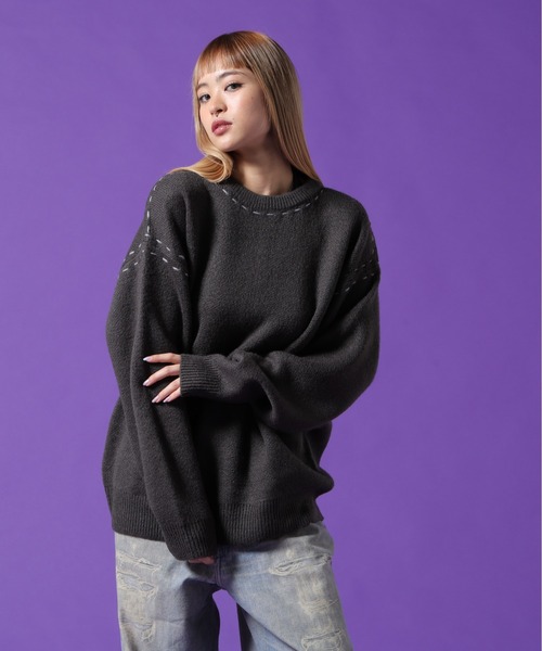 DANKE SCHON（ダンケシェーン）の「【WEB&DEPOT限定】DankeSchon/ダンケシェーン/ST KNIT CREWNECK（ニット/セーター・メンズ・ホワイト/ブラック/チャコールグレー・L/M/XL）」の22枚目の写真
