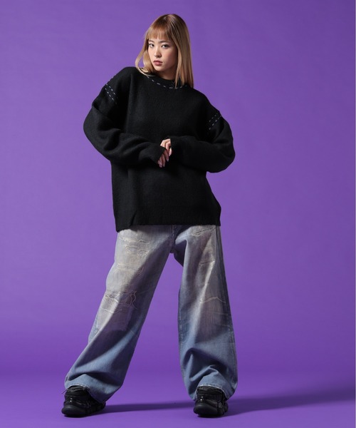 DANKE SCHON（ダンケシェーン）の「【WEB&DEPOT限定】DankeSchon/ダンケシェーン/ST KNIT CREWNECK（ニット/セーター・メンズ・ホワイト/ブラック/チャコールグレー・L/M/XL）」の17枚目の写真