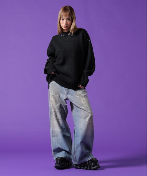 DANKE SCHON（ダンケシェーン）の「【WEB&DEPOT限定】DankeSchon/ダンケシェーン/ST KNIT CREWNECK（ニット/セーター・メンズ・ホワイト/ブラック/チャコールグレー・L/M/XL）」の19枚目の写真