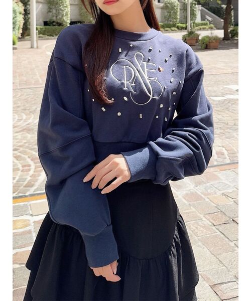 RESEXXY（リゼクシー）の「ニュアンスロゴスウェットプルオーバー（スウェット・レディース・グレー/イエロー/ネイビー・FREE）」の2枚目の写真