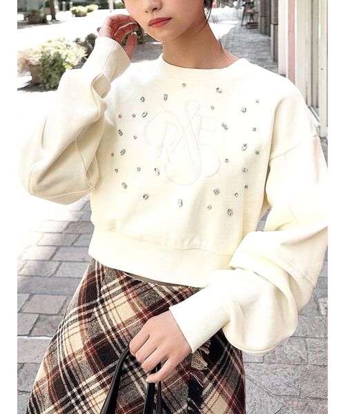 RESEXXY（リゼクシー）の「ニュアンスロゴスウェットプルオーバー（スウェット・レディース・グレー/イエロー/ネイビー・FREE）」の3枚目の写真