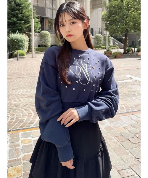 RESEXXY（リゼクシー）の「ニュアンスロゴスウェットプルオーバー（スウェット・レディース・グレー/イエロー/ネイビー・FREE）」の4枚目の写真