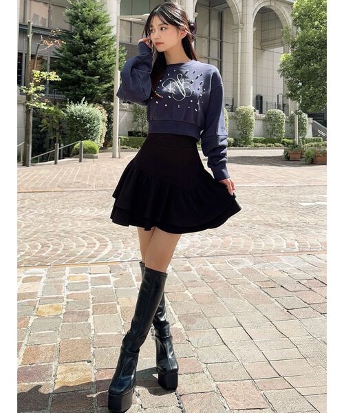 RESEXXY（リゼクシー）の「ニュアンスロゴスウェットプルオーバー（スウェット・レディース・グレー/イエロー/ネイビー・FREE）」の7枚目の写真