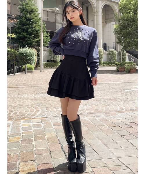 RESEXXY（リゼクシー）の「ニュアンスロゴスウェットプルオーバー（スウェット・レディース・グレー/イエロー/ネイビー・FREE）」の8枚目の写真