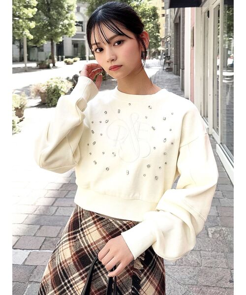 RESEXXY（リゼクシー）の「ニュアンスロゴスウェットプルオーバー（スウェット・レディース・グレー/イエロー/ネイビー・FREE）」の9枚目の写真