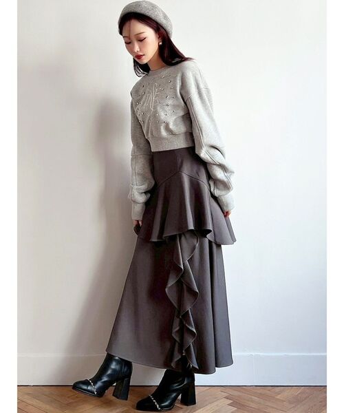 RESEXXY（リゼクシー）の「ニュアンスロゴスウェットプルオーバー（スウェット・レディース・グレー/イエロー/ネイビー・FREE）」の17枚目の写真