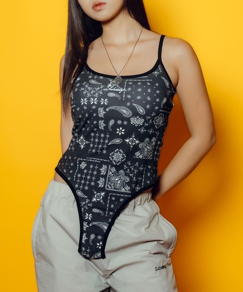 Subciety(サブサエティ)の「【WOMEN】Camisole bodysuit(キャミソール・レディース・カモフラージュ/マルチ/ブラック・FREE)」の1枚目の写真