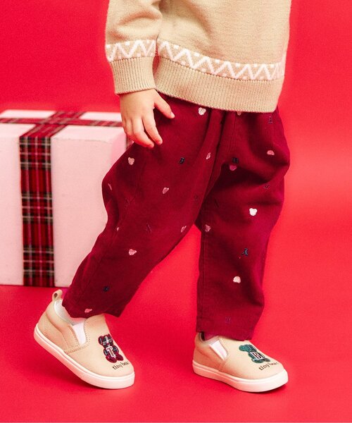 apres les cours（アプレレクール）の「【リンク】tiny bear 刺繍パンツ（その他パンツ・キッズ・レッド/キャメル・120/110/100/90/80）」の2枚目の写真