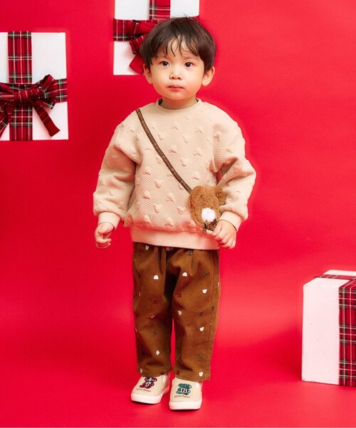 apres les cours（アプレレクール）の「【リンク】tiny bear 刺繍パンツ（その他パンツ・キッズ・レッド/キャメル・120/110/100/90/80）」の7枚目の写真