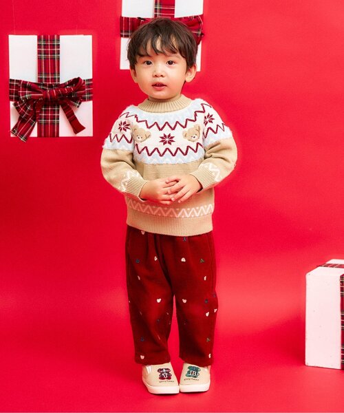 apres les cours（アプレレクール）の「【リンク】tiny bear 刺繍パンツ（その他パンツ・キッズ・レッド/キャメル・120/110/100/90/80）」の8枚目の写真