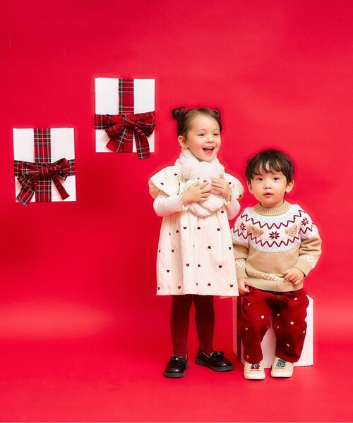 apres les cours（アプレレクール）の「【リンク】tiny bear 刺繍パンツ（その他パンツ・キッズ・レッド/キャメル・120/110/100/90/80）」の10枚目の写真