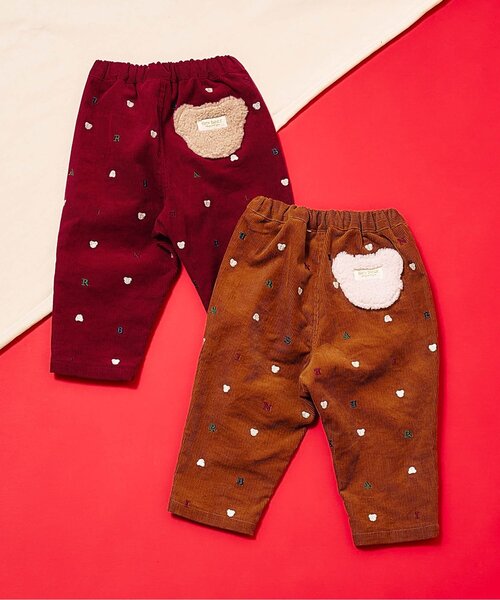 apres les cours（アプレレクール）の「【リンク】tiny bear 刺繍パンツ（その他パンツ・キッズ・レッド/キャメル・120/110/100/90/80）」の14枚目の写真