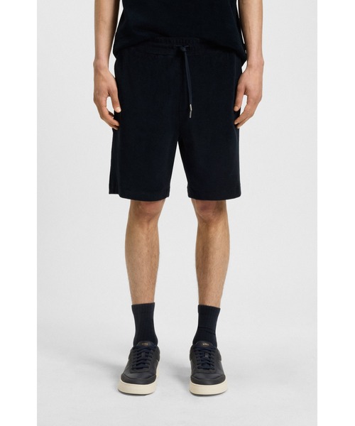 BOSS(ボス)の「レギュラーフィット ショートパンツ コットンタオル(その他パンツ・メンズ・ダークブルー/ダークグリーン・XXXL/XXL/XS/M/S/L/XL)」の2枚目の写真
