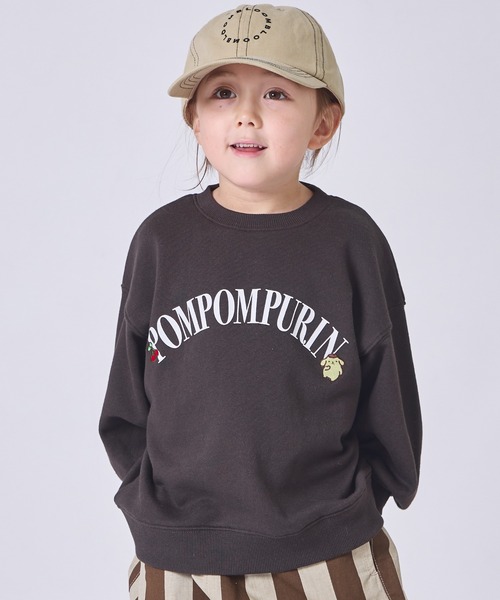 pairmanon（ペアマノン）の「【ハローキティ】【ポムポムプリン】ユニセックス カレッジ風ロゴ 裏毛スウェット（スウェット・キッズ・ブラウン/ネイビー・100/110/120/130/140/150/90）」の2枚目の写真