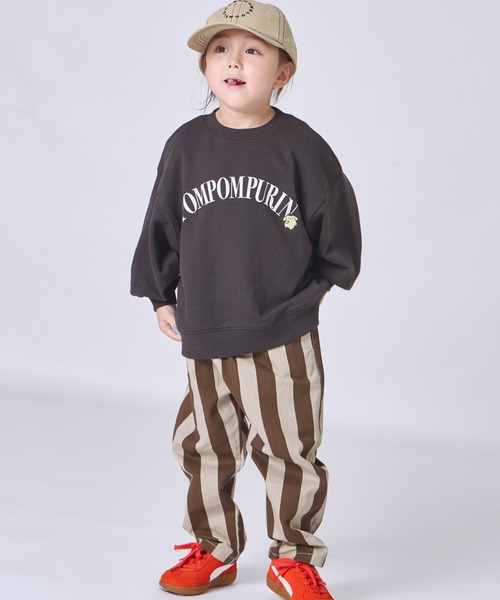 pairmanon（ペアマノン）の「【ハローキティ】【ポムポムプリン】ユニセックス カレッジ風ロゴ 裏毛スウェット（スウェット・キッズ・ブラウン/ネイビー・100/110/120/130/140/150/90）」の4枚目の写真