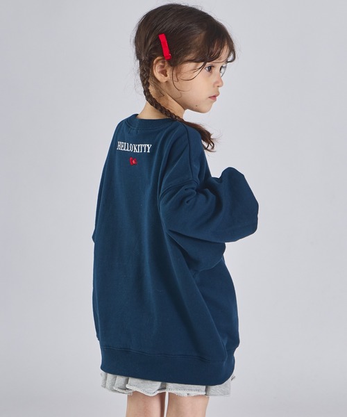pairmanon（ペアマノン）の「【ハローキティ】【ポムポムプリン】ユニセックス カレッジ風ロゴ 裏毛スウェット（スウェット・キッズ・ブラウン/ネイビー・100/110/120/130/140/150/90）」の9枚目の写真