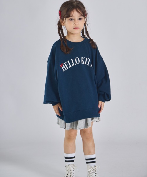 pairmanon（ペアマノン）の「【ハローキティ】【ポムポムプリン】ユニセックス カレッジ風ロゴ 裏毛スウェット（スウェット・キッズ・ブラウン/ネイビー・100/110/120/130/140/150/90）」の11枚目の写真