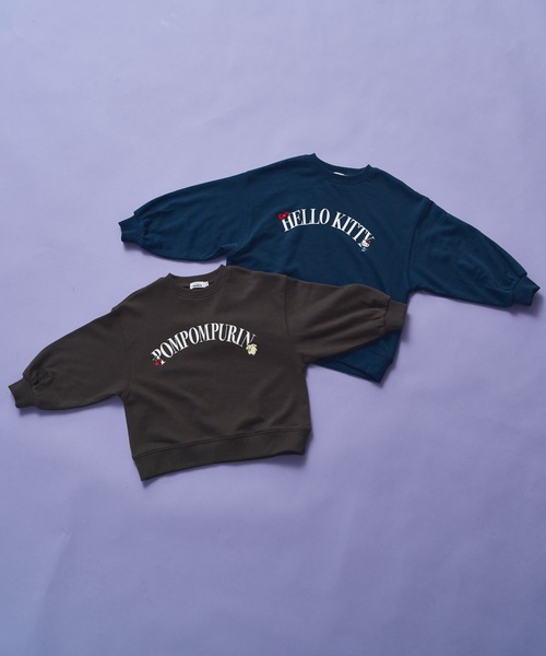 pairmanon（ペアマノン）の「【ハローキティ】【ポムポムプリン】ユニセックス カレッジ風ロゴ 裏毛スウェット（スウェット・キッズ・ブラウン/ネイビー・100/110/120/130/140/150/90）」の15枚目の写真