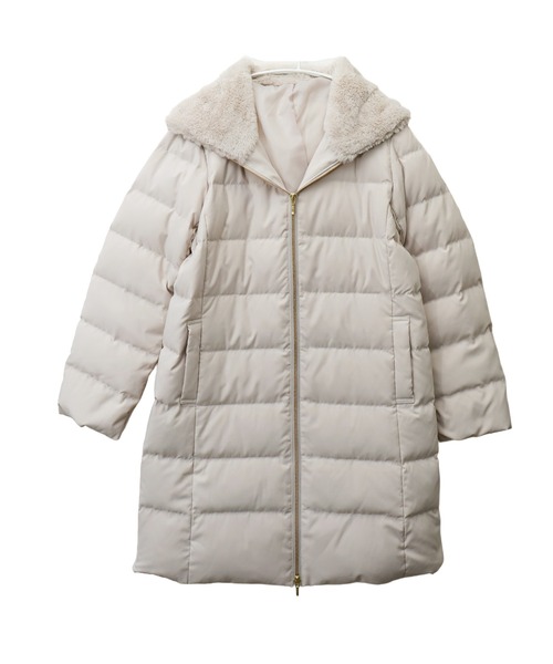 libelle more(リベル モア)の「エコファーフードロングダウンコート(ダウンジャケット/コート・レディース・ネイビー/モカ/アイボリー/ブラック/グレー・L/M)」の14枚目の写真