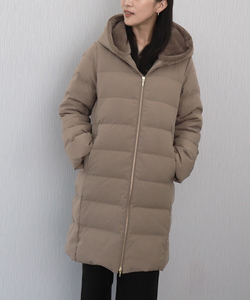 libelle more(リベル モア)の「エコファーフードロングダウンコート(ダウンジャケット/コート・レディース・ネイビー/モカ/アイボリー/ブラック/グレー・L/M)」の19枚目の写真