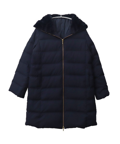 セール】エコファーフードロングダウンコート（ダウンジャケット