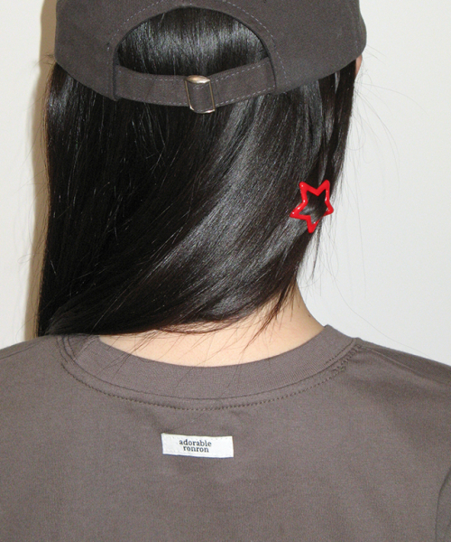 RONRON（ロンロン）の「STAR PATCH MIXED APPLIQUE T SHIRT CHARCOAL（Tシャツ/カットソー・レディース・その他・FREE）」の2枚目の写真
