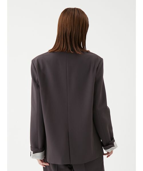 Mila Owen(ミラオーウェン)の「【セットアップ対応】ターンバックダブルブレストジャケット(テーラードジャケット・レディース・キャメル/ライトブルー/チャコールグレー・0/1)」の7枚目の写真