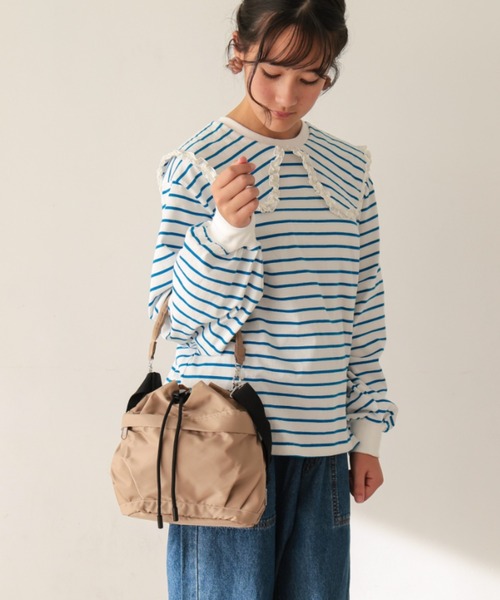 Ocean&Ground（オーシャン&グラウンド）の「ﾄﾞﾛｰｽﾄﾘﾝｸﾞｼｮﾙﾀﾞｰBAG（ハンドバッグ・レディース・モカ/グレー/ブラック・FREE）」の3枚目の写真