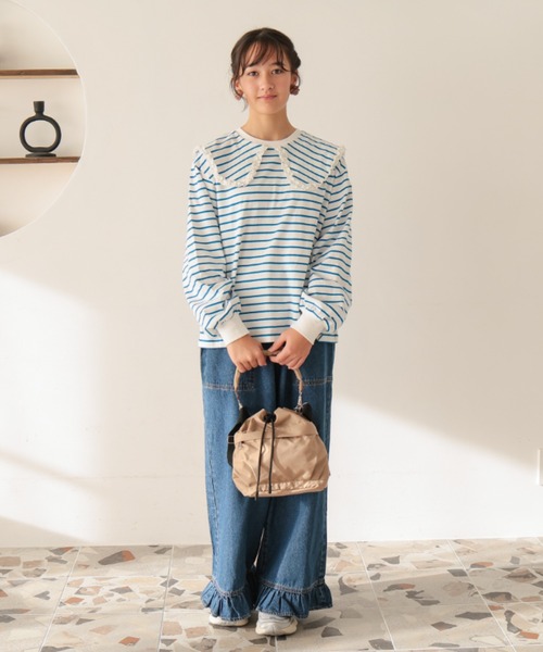 Ocean&Ground（オーシャン&グラウンド）の「ﾄﾞﾛｰｽﾄﾘﾝｸﾞｼｮﾙﾀﾞｰBAG（ハンドバッグ・レディース・モカ/グレー/ブラック・FREE）」の6枚目の写真