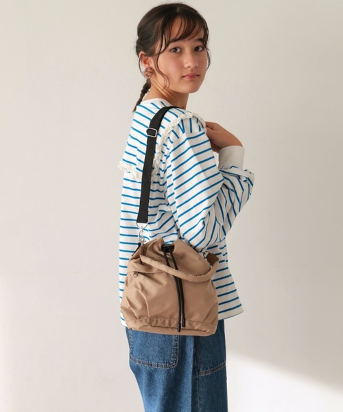 Ocean&Ground（オーシャン&グラウンド）の「ﾄﾞﾛｰｽﾄﾘﾝｸﾞｼｮﾙﾀﾞｰBAG（ハンドバッグ・レディース・モカ/グレー/ブラック・FREE）」の9枚目の写真