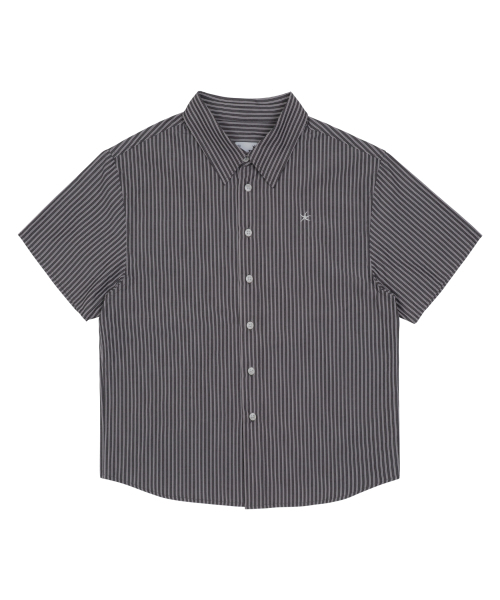 THECOLDESTMOMENT（ザコールデストモーメント）の「TCM mini logo stripe half shirts (black)（シャツ/ブラウス・メンズ・その他・SMALL/MEDIUM/LARGE）」の2枚目の写真
