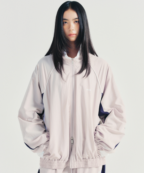 ジャケット・アウター PIPING NYLON TRACK SUIT BLACK x WHITE PIPING TRACKSUIT JACKET_GRAY（ナイロンジャケット）｜NICK&NICOLE