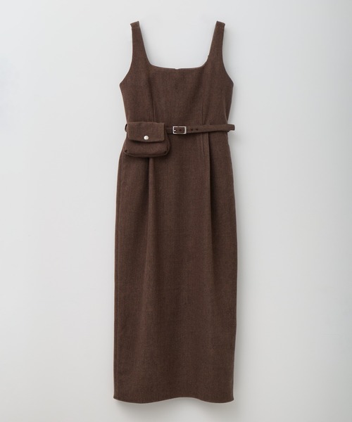 Muel Chic（ミュエルシック）の「Vila tweed jumper onepiece  ヴィラツイードジャンパーワンピース（ワンピース・レディース・ブラウン/グレー/チャコールグレー・FREE）」の7枚目の写真